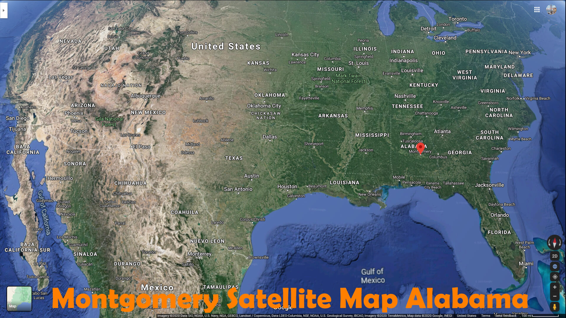 Montgomery Satellite Map Alabama